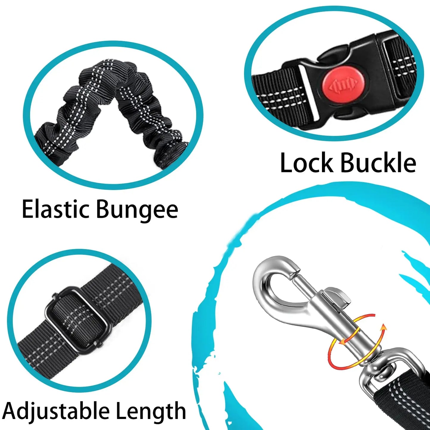 GOYN Heavy Duty Striped Dog Seatbelt