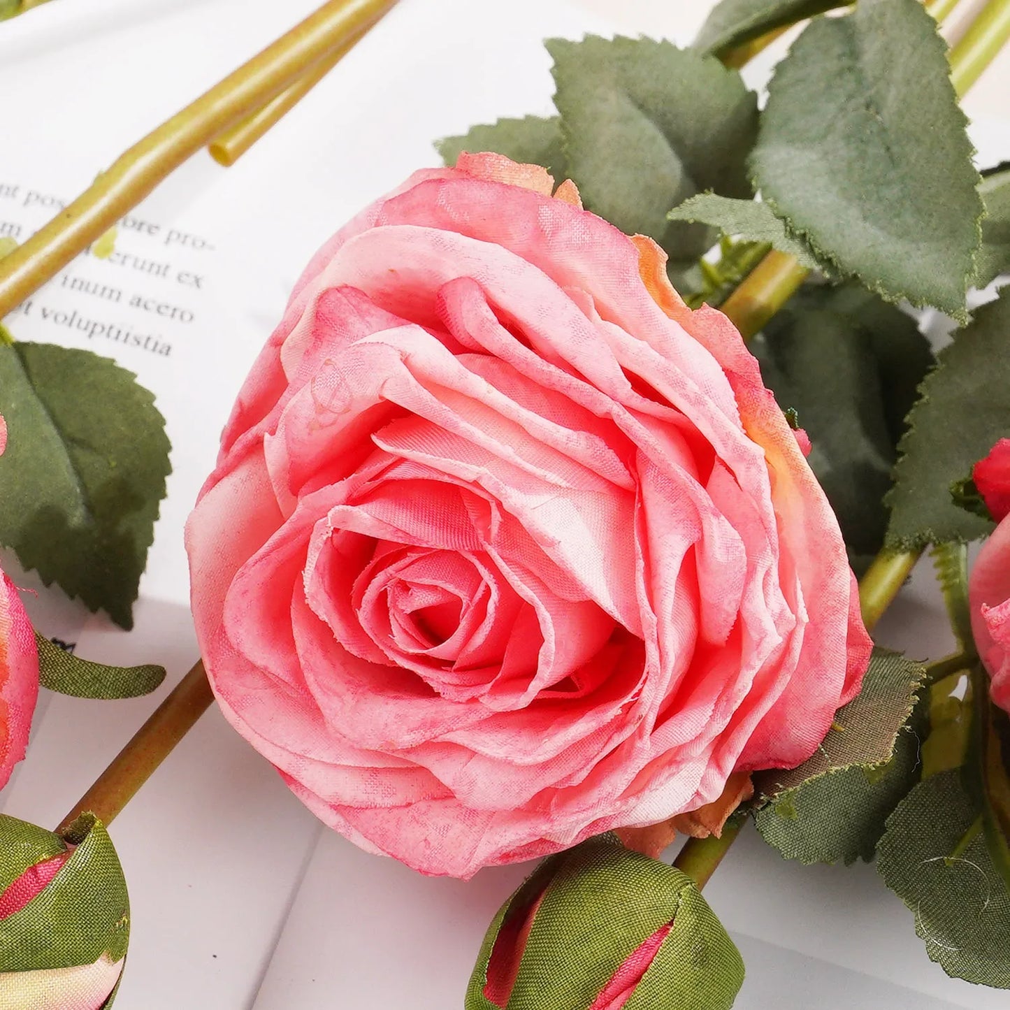 Artificial Red Rose Branch