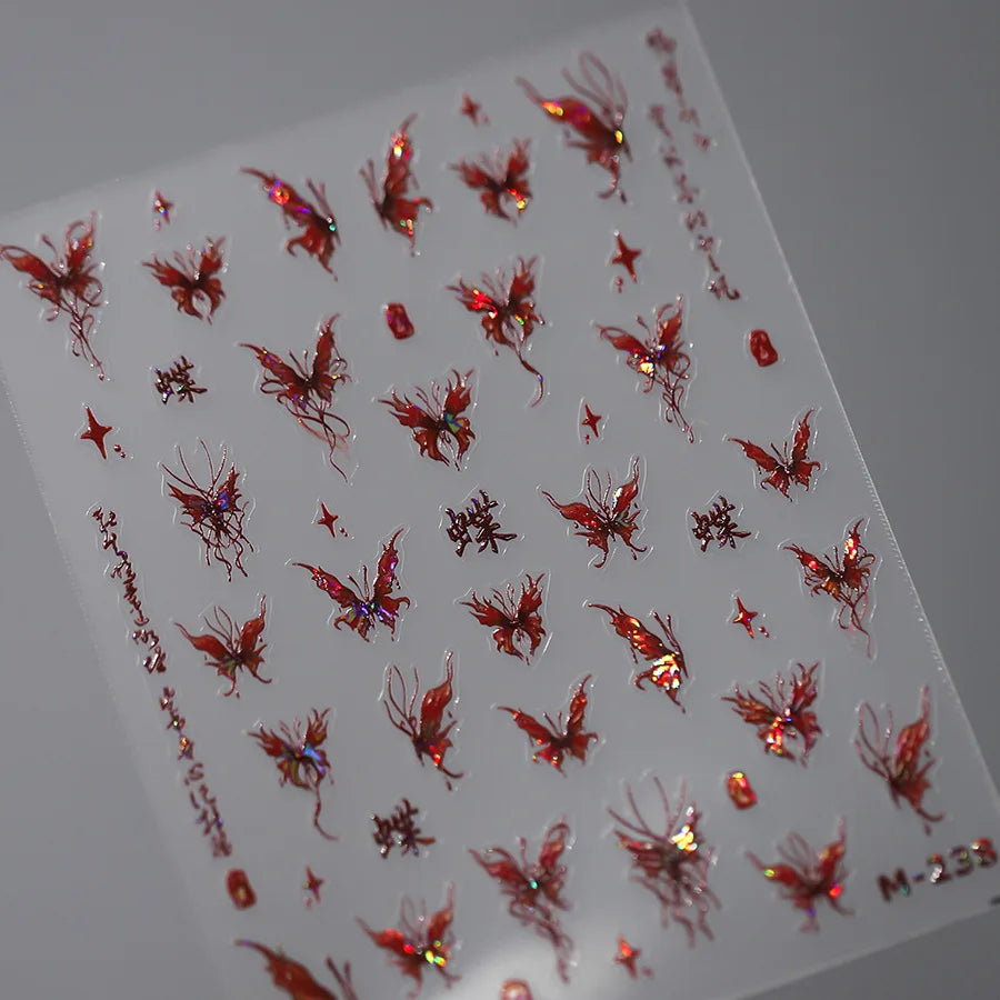 5D Spider Web Nail Sticker