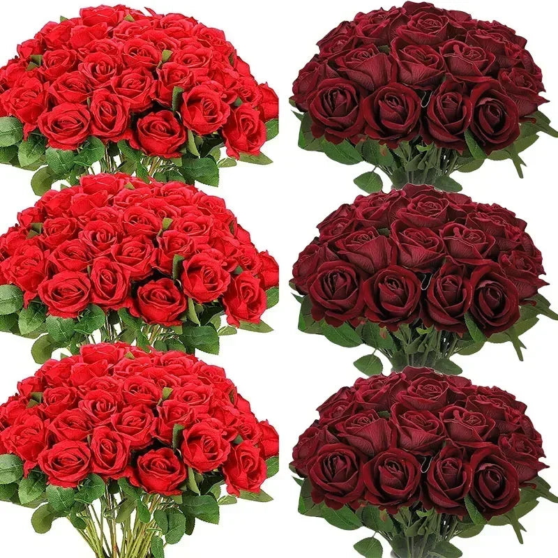 Velvet Artificial Rose Bouquet