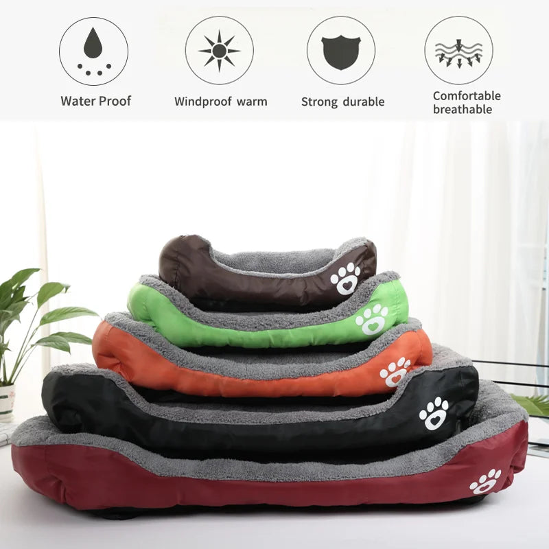 Large Square Plush Dog Bed