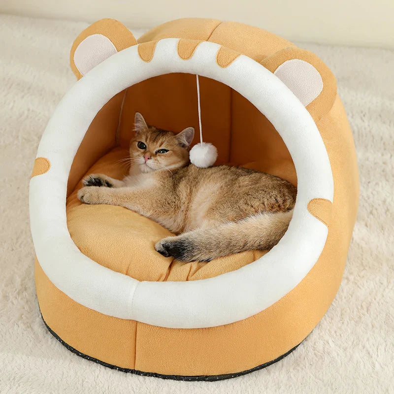 Warm Cozy Cat Cave Bed