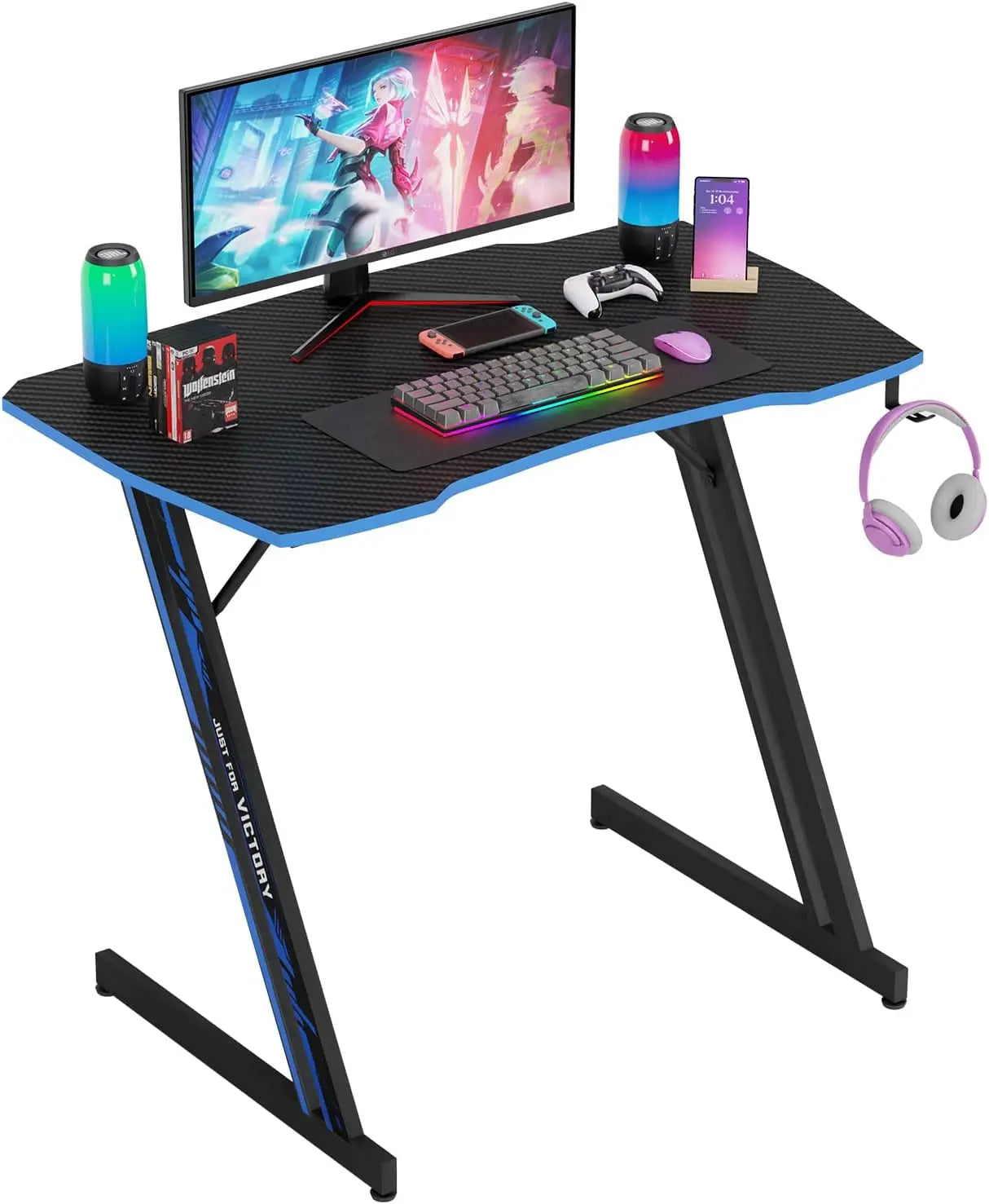 ZUIYU 47-Inch Z-Shaped Gaming Desk