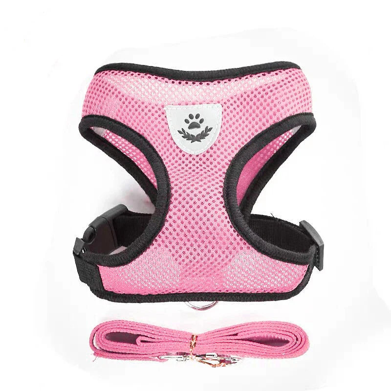 Breathable Mesh Pet Harness Set