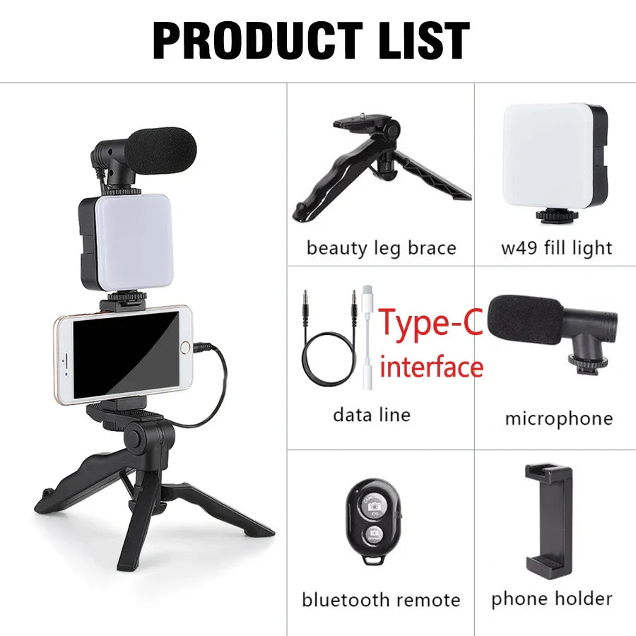 Smartphone Vlogging Kit with Tripod