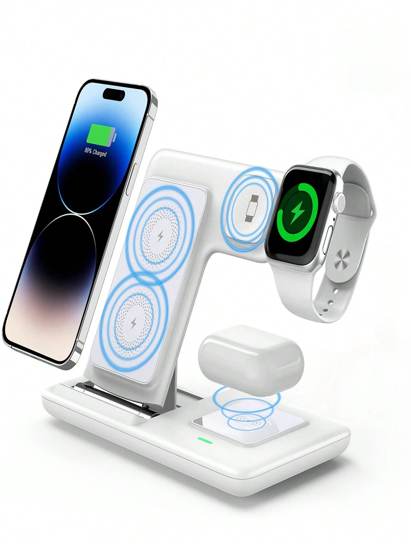 SUONEE 3-in-1 Wireless Charging Station for iPhone, Watch & AirPods