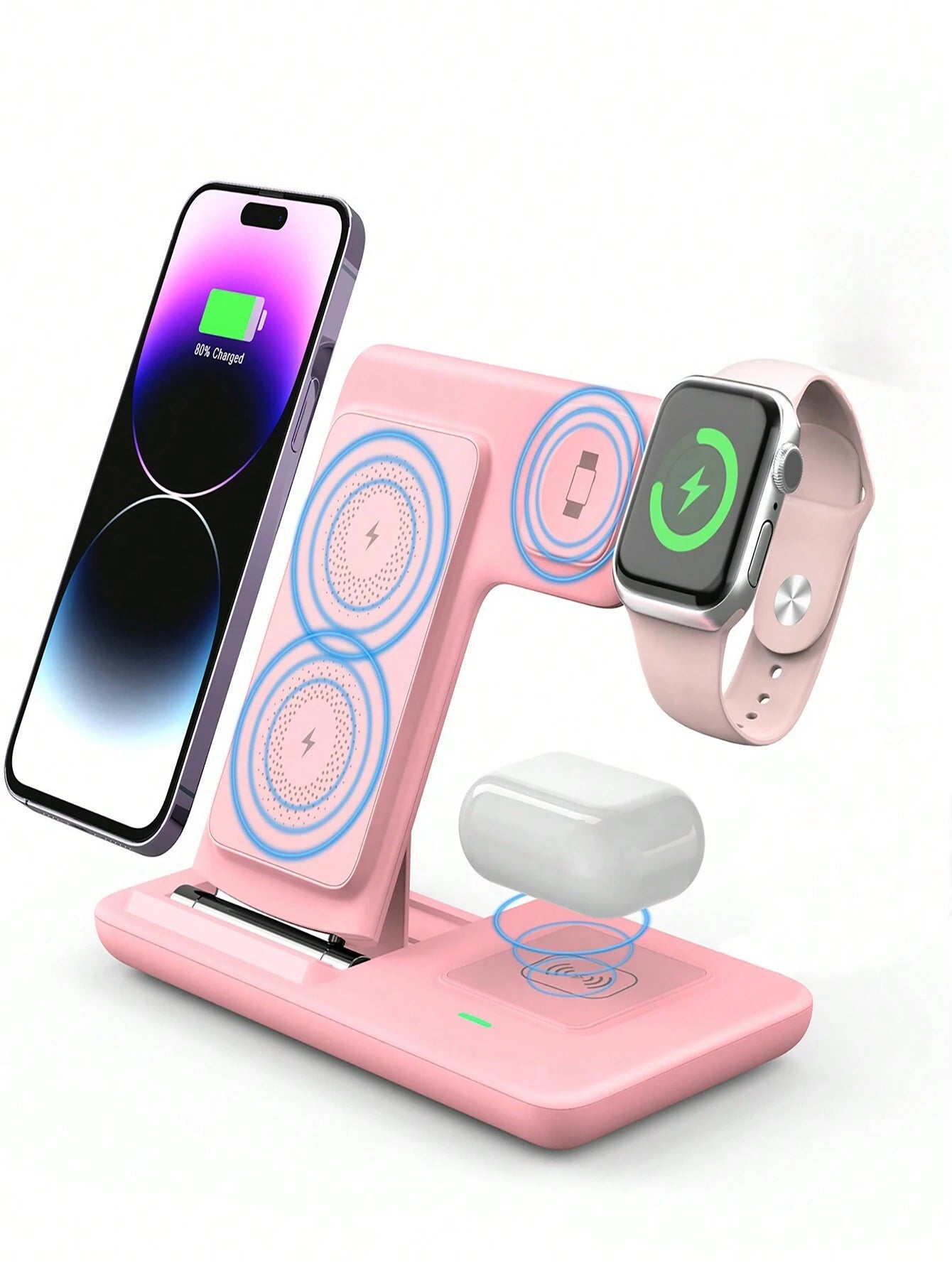 SUONEE 3-in-1 Wireless Charging Station for iPhone, Watch & AirPods