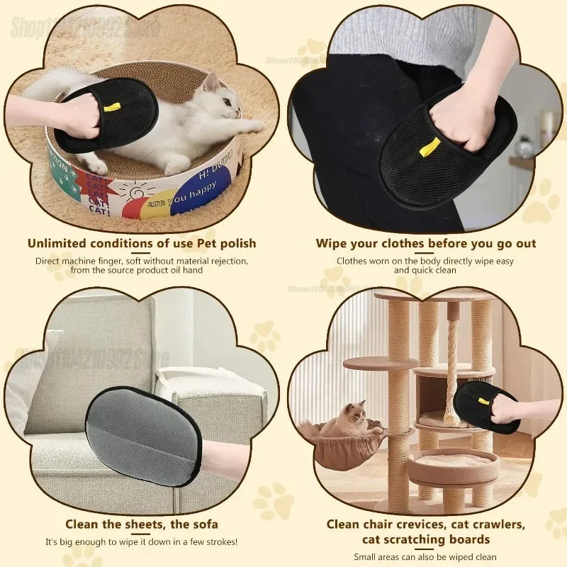 Soft Pet Grooming Hair Gloves