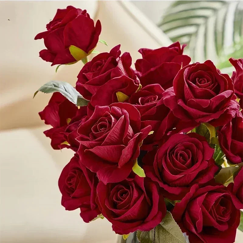 Velvet Artificial Rose Bouquet