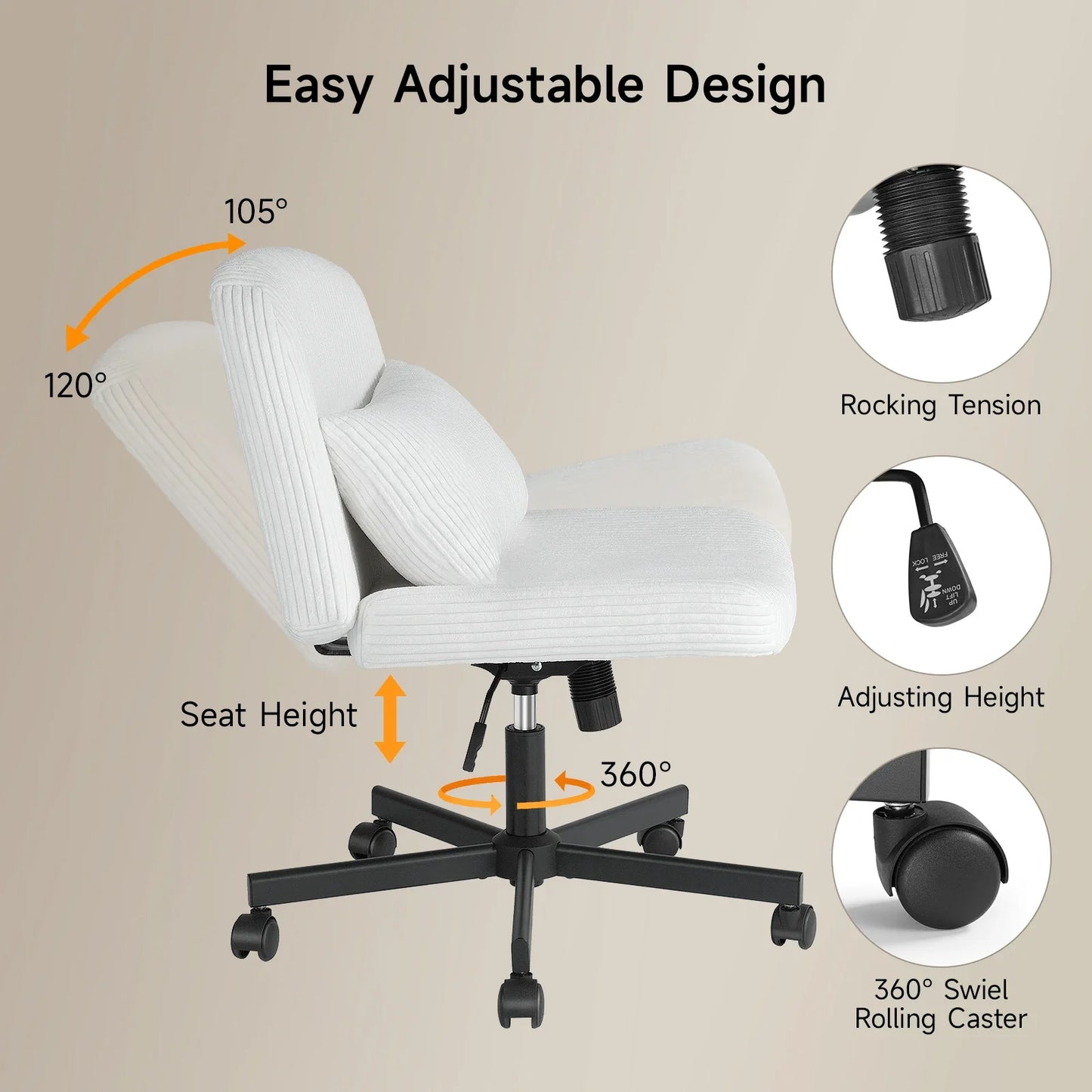 ONBRILL Massage Cross-Leg Office Chair