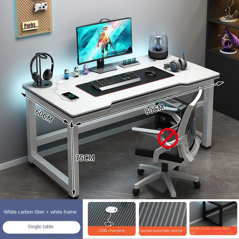 OLOEY European Black Metal Computer Desk
