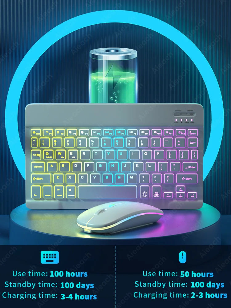 AIEACH Bluetooth Rainbow Backlit Keyboard