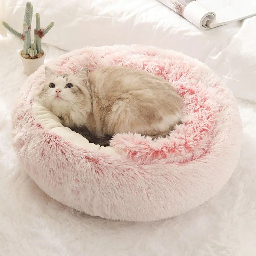Warm Plush Enclosed Pet Bed
