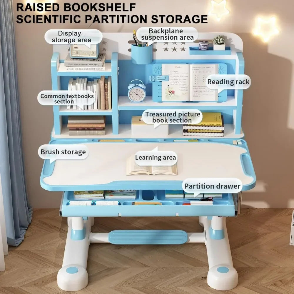 Kids Adjustable Study Desk Set