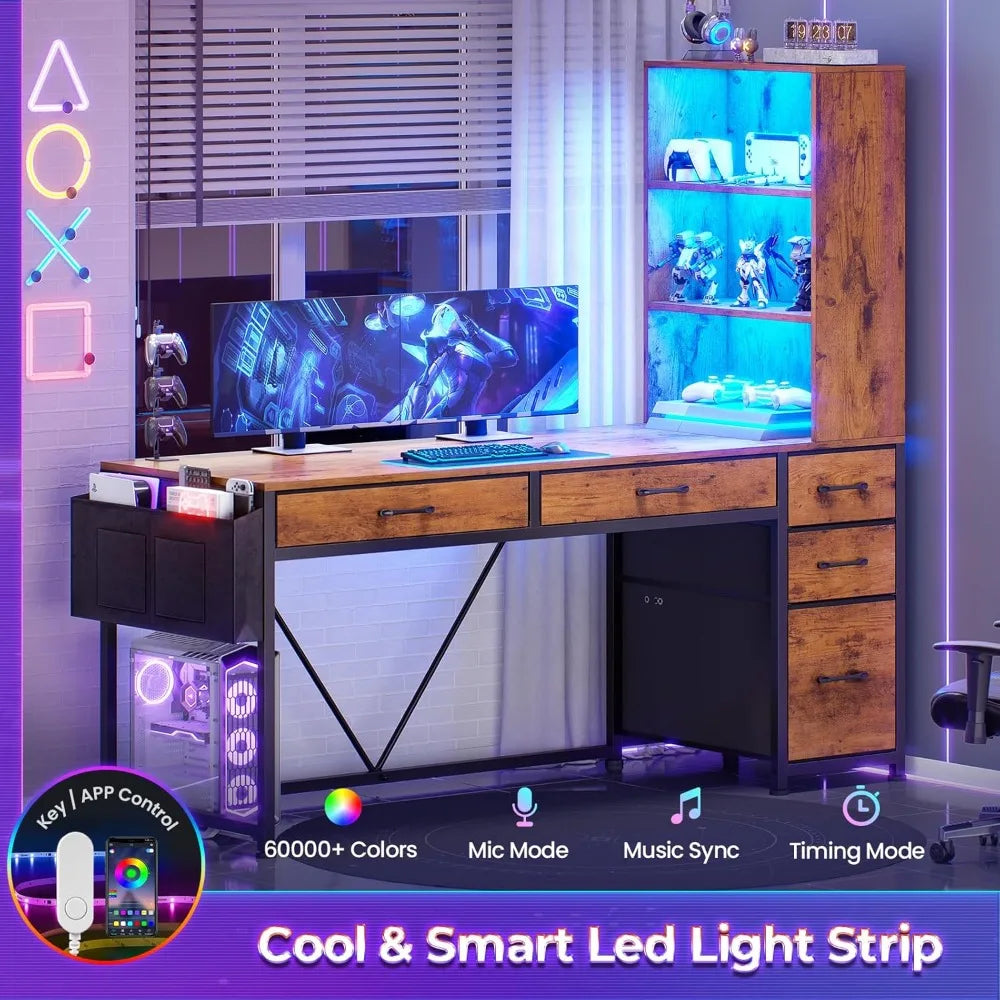 Reversible Computer Desk with Storage