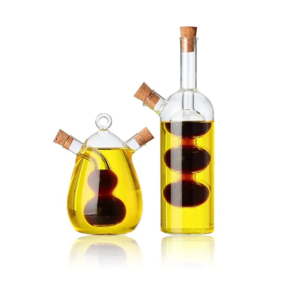 Dual-Spout Glass Oil Dispenser