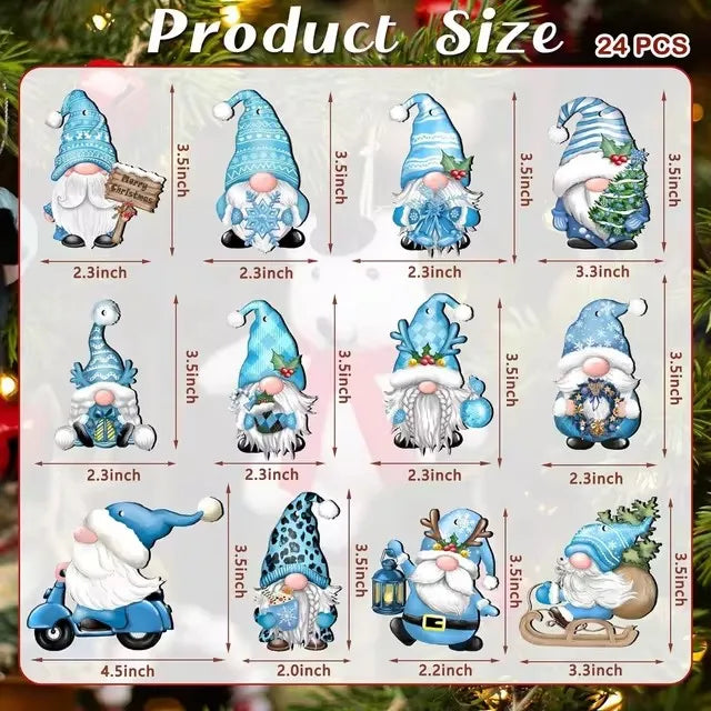 Wooden Christmas Gnome Ornament Set