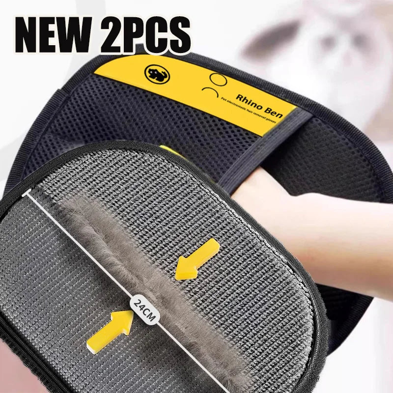 Double-Sided Pet Grooming Gloves