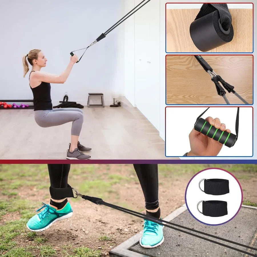 150lbs Exercise Resistance Bands Set