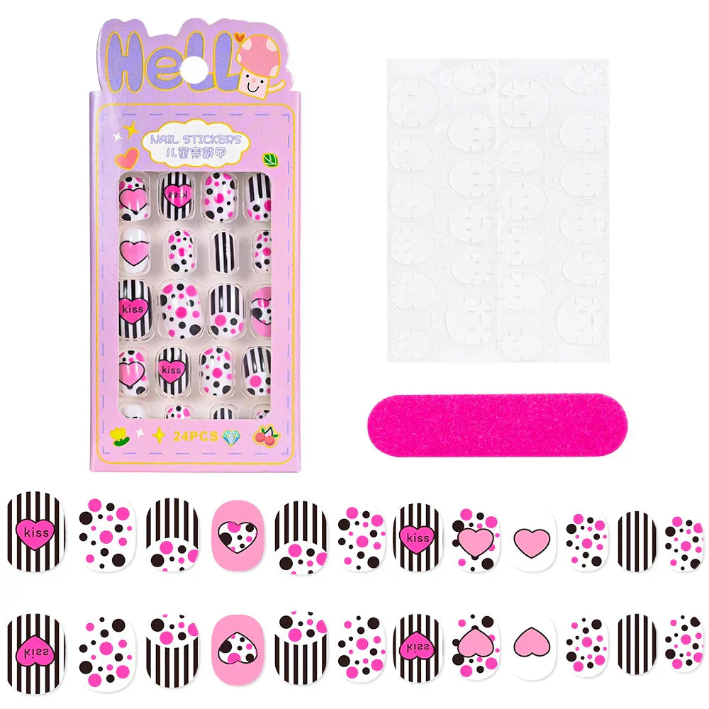 24Pcs Cute Bow Press-On Nails