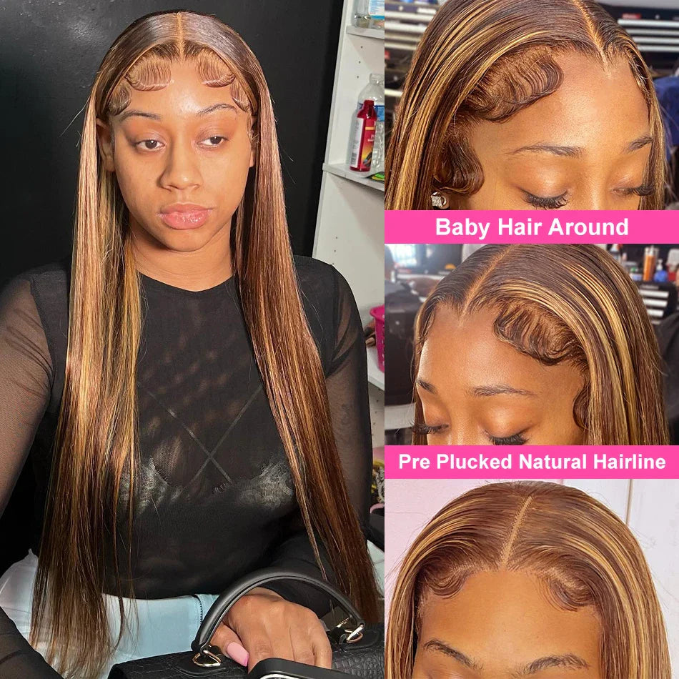 Honey Blonde Ombre Straight Wig