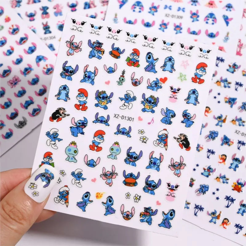 12Sheet Cartoon Stitch Nail Stickers