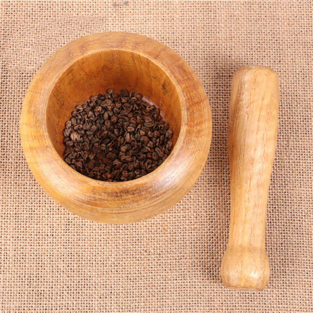 Wooden Mortar Pestle Set