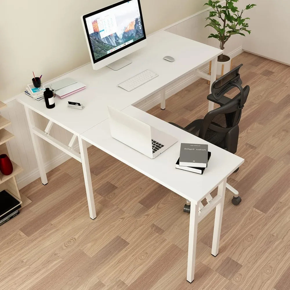 GUANGBAI Foldable L-Shaped Computer Desk