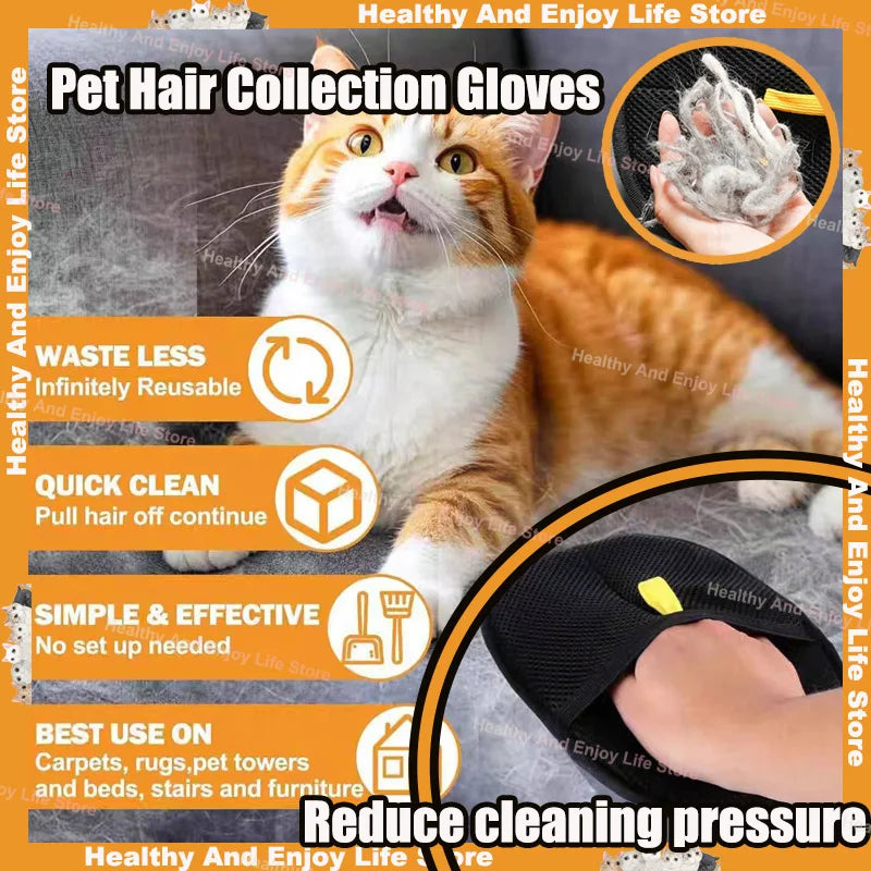 Double-Sided Pet Grooming Gloves
