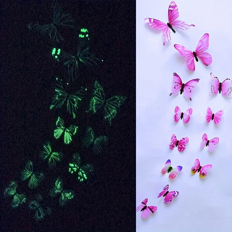 SHISHI 3D Luminous Butterfly Stickers