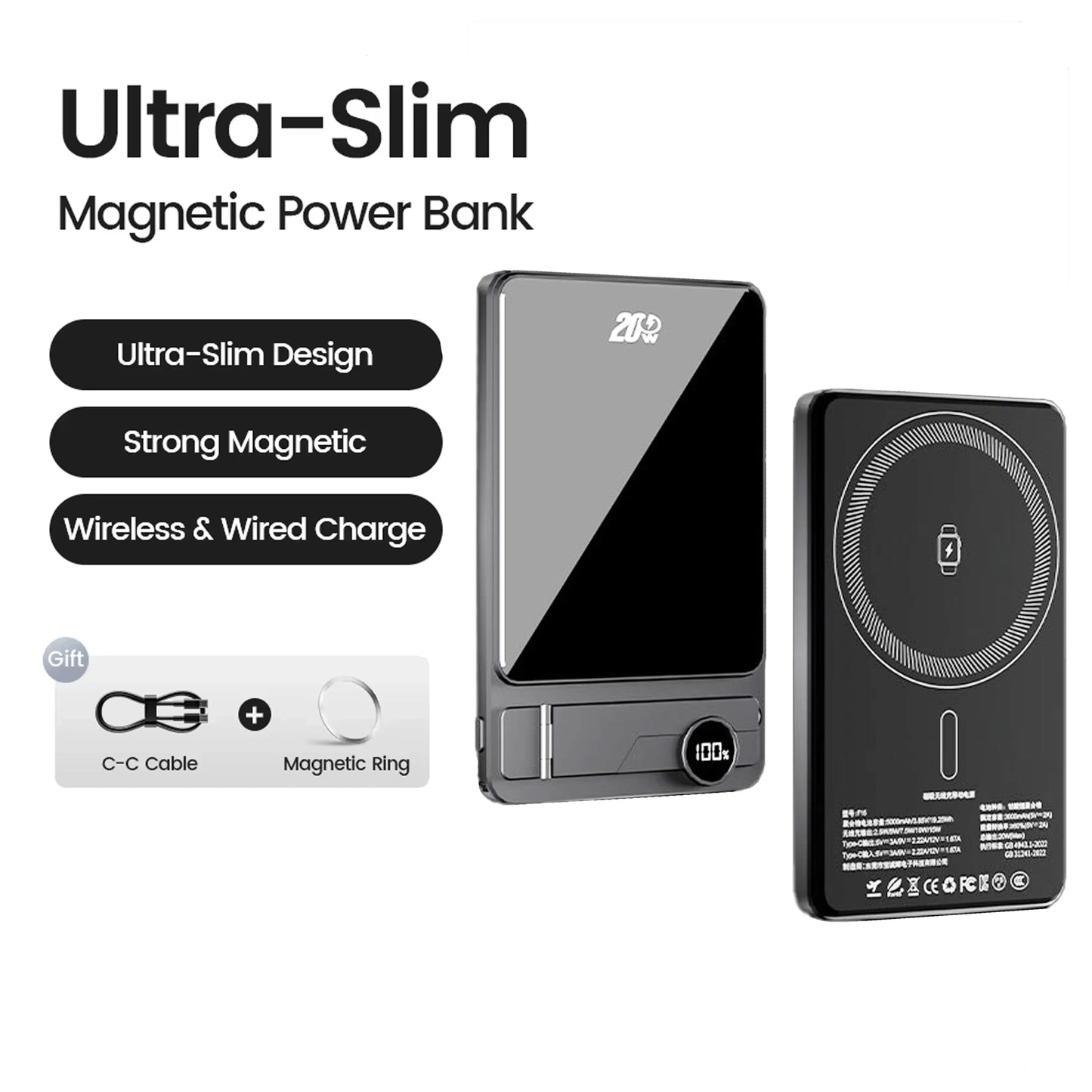 10000mAh Ultra Slim MagSafe Power Bank
