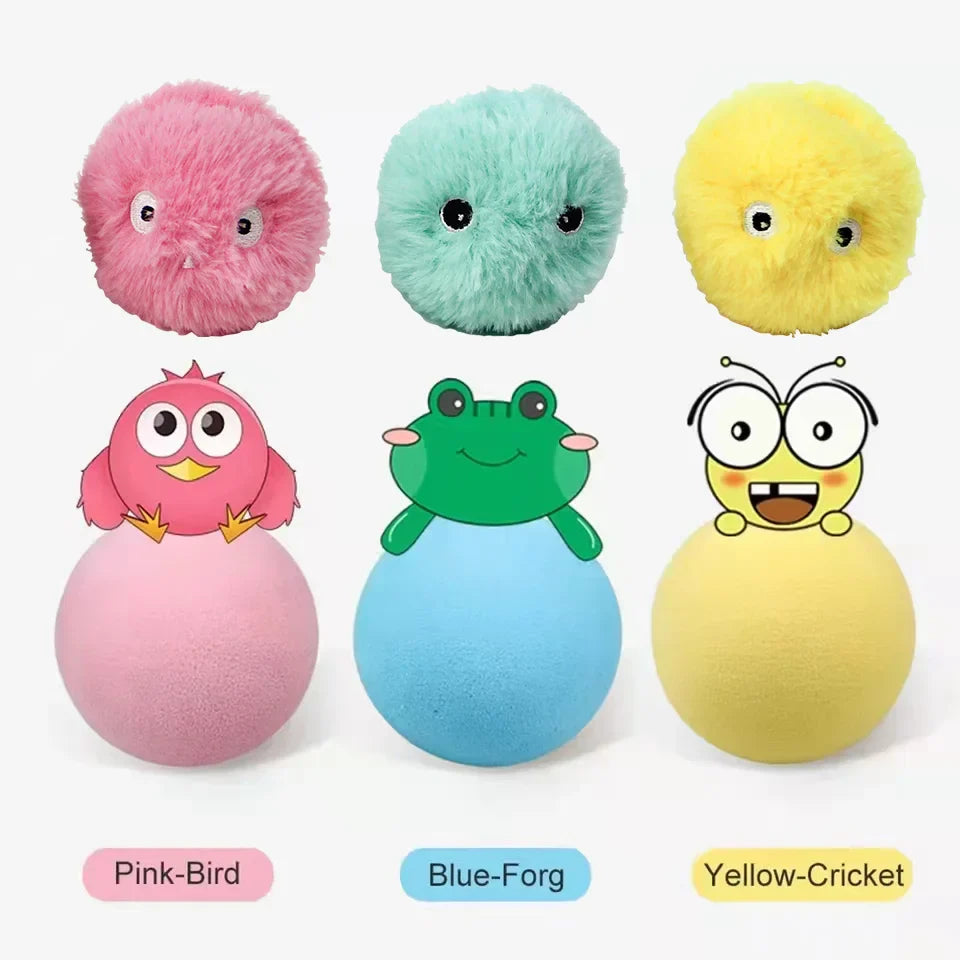 COOYOMOO Smart Catnip Squeaky Ball Toy