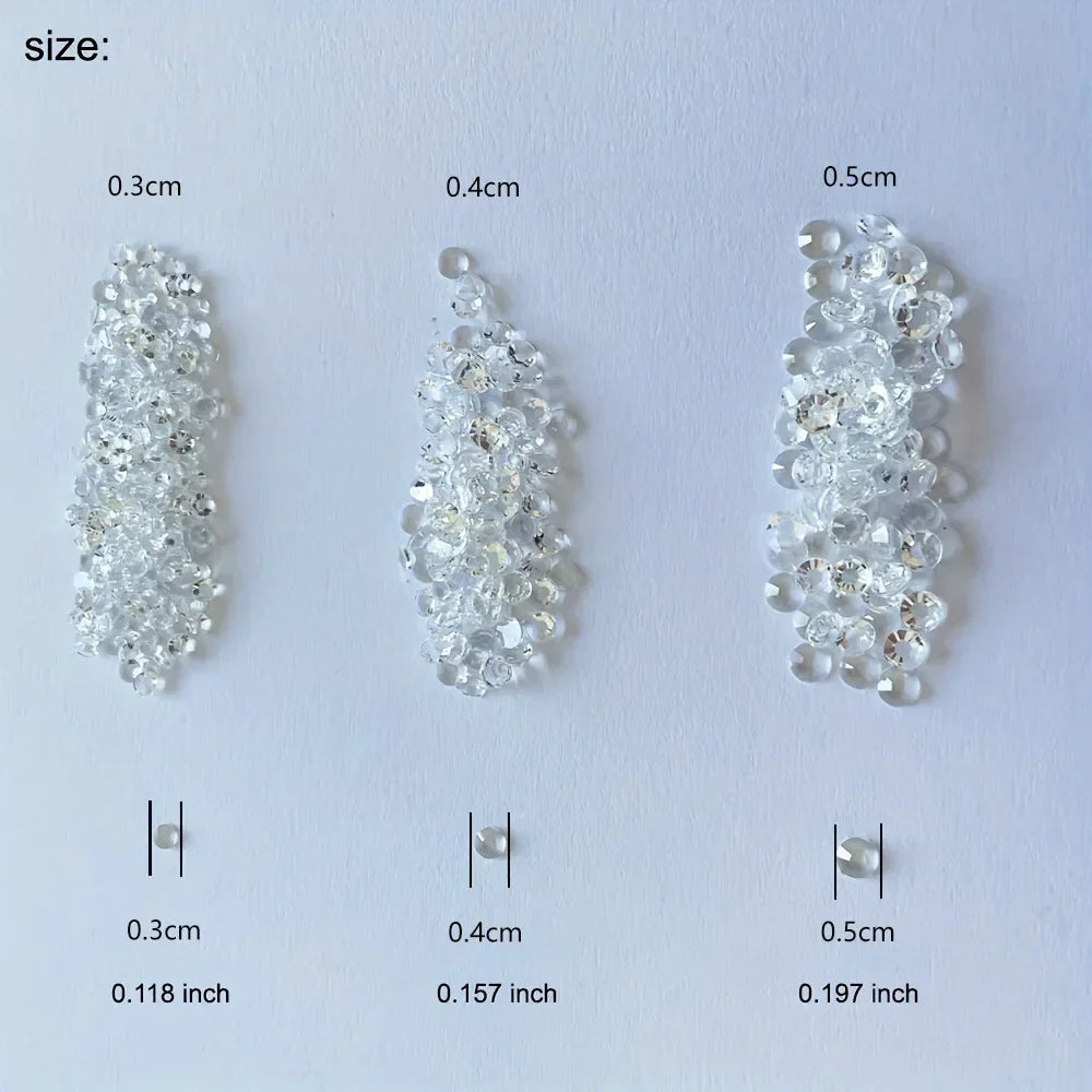 1500Pcs Clear Bubble Nail Beads