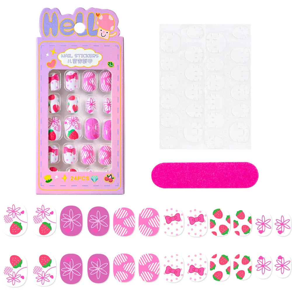 24Pcs Cute Bow Press-On Nails