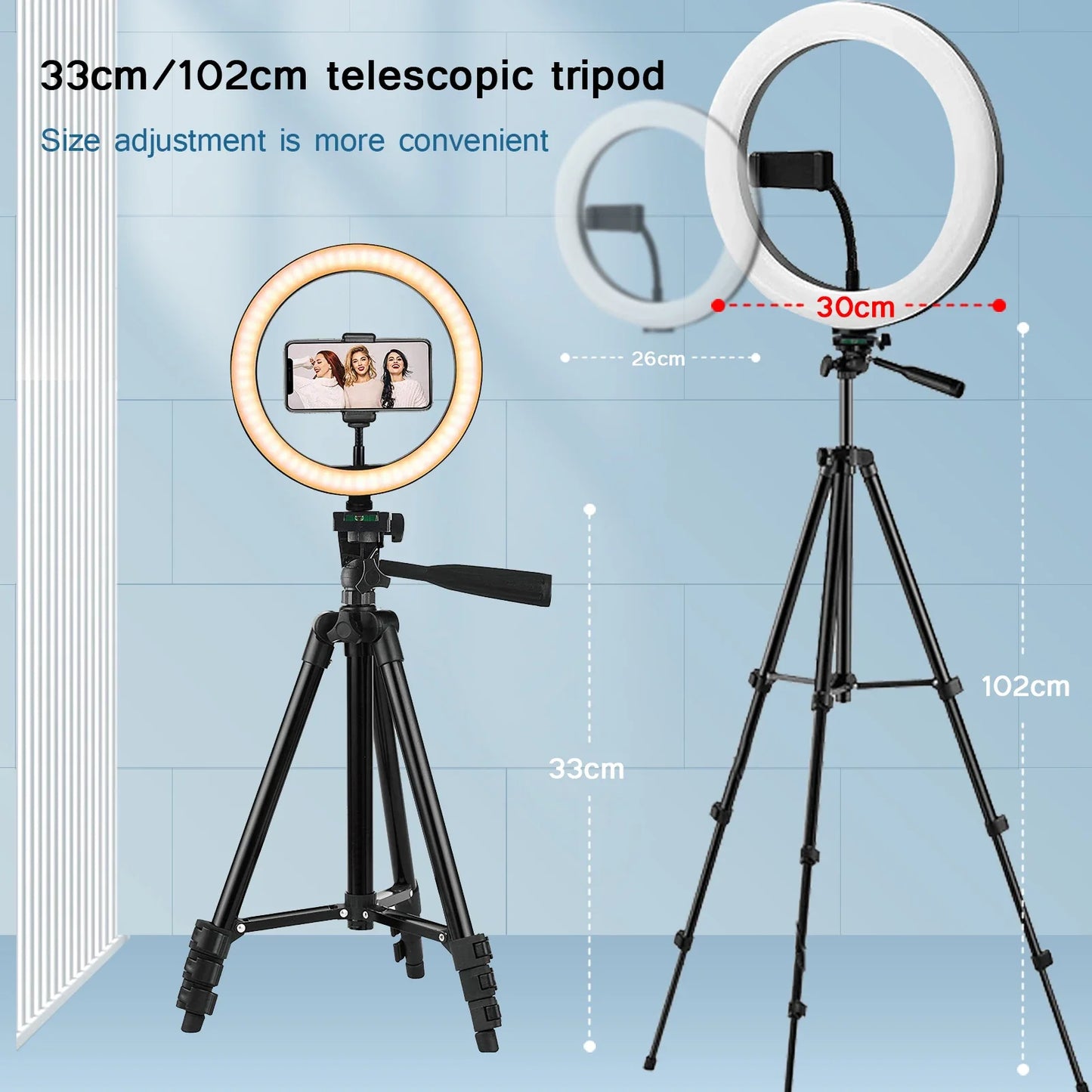 BTFOOR 26cm LED Selfie Ring Light