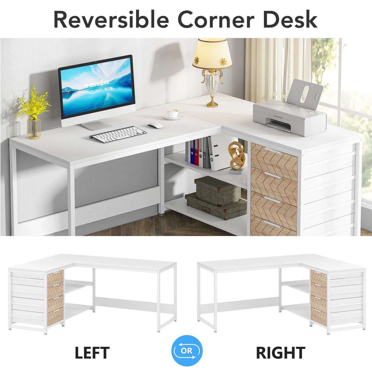 Tribesigns L-Shaped Office Desk