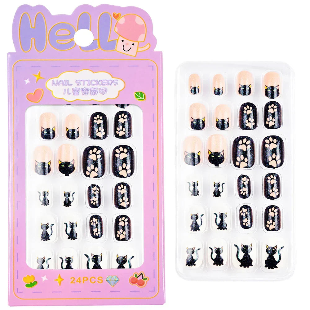 24Pcs Cute Bow Press-On Nails