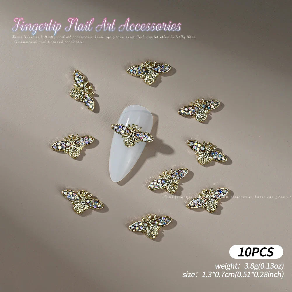 Gold/Silver Butterfly Nail Charms