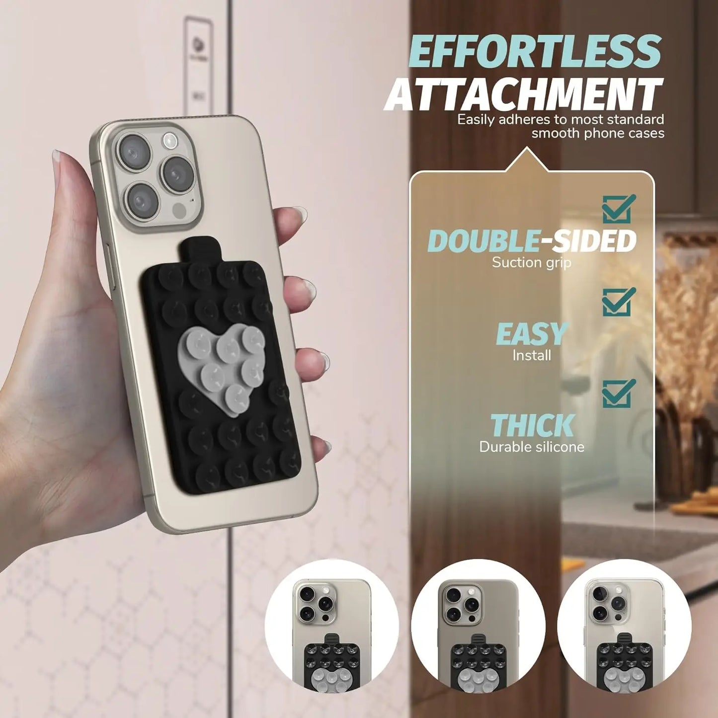 Heart Shape Double-Sided Suction Holder