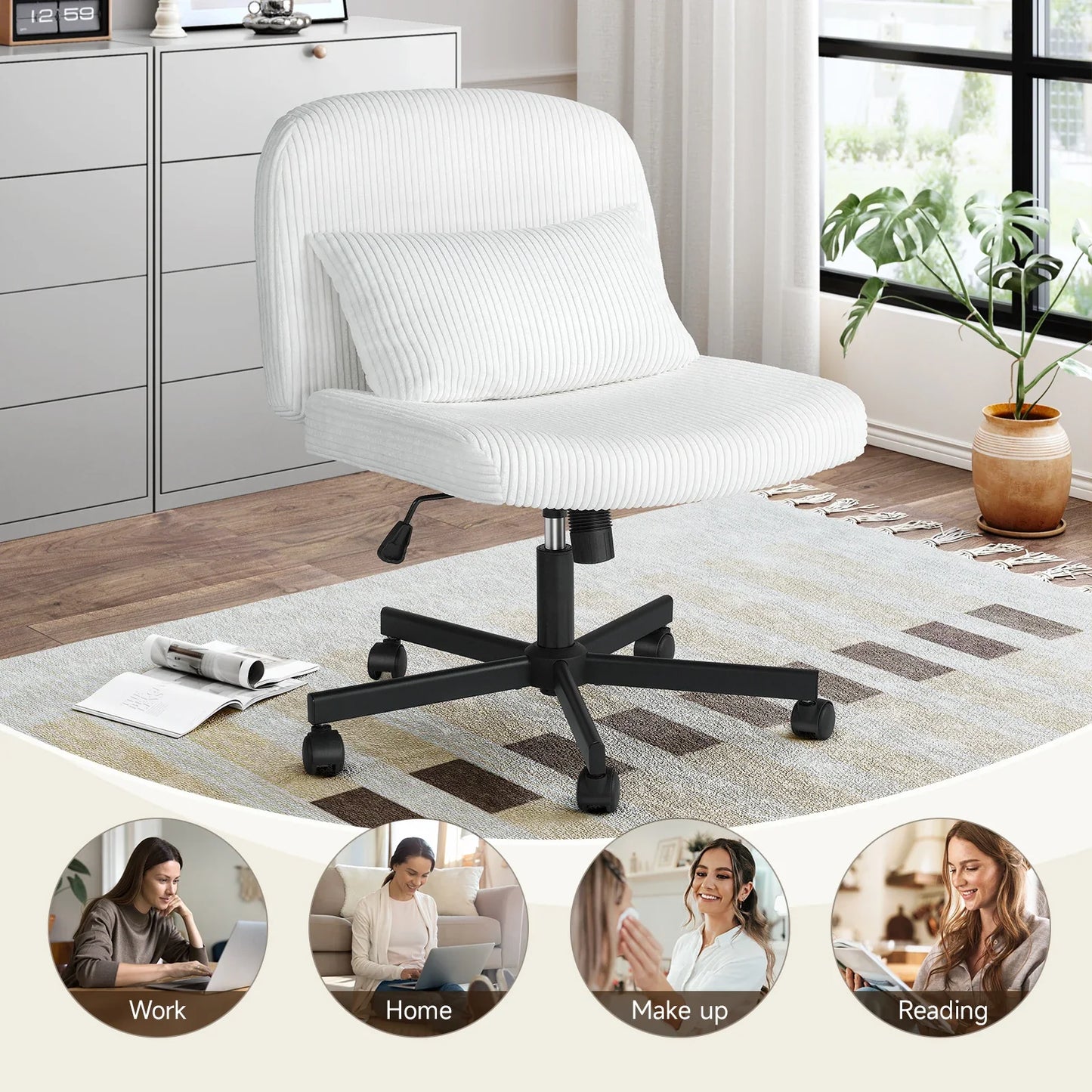 ONBRILL Massage Cross-Leg Office Chair