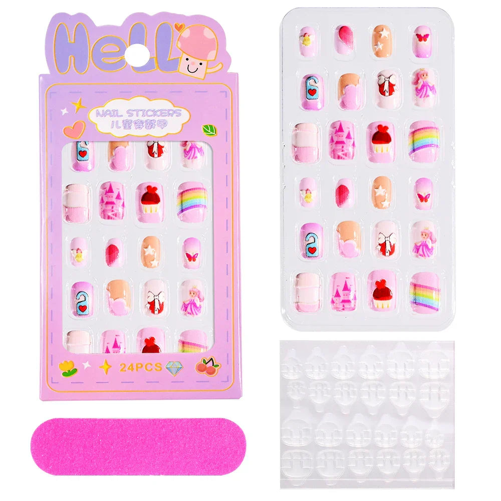 24Pcs Cute Bow Press-On Nails