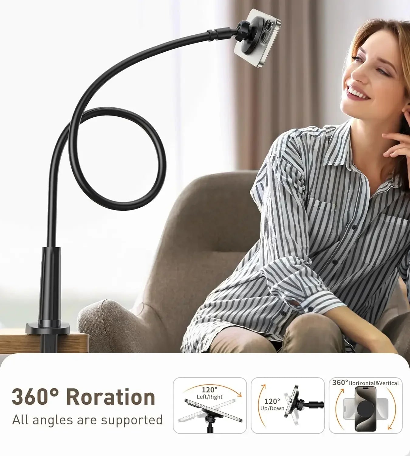 HAOOS Magnetic Gooseneck Phone Stand
