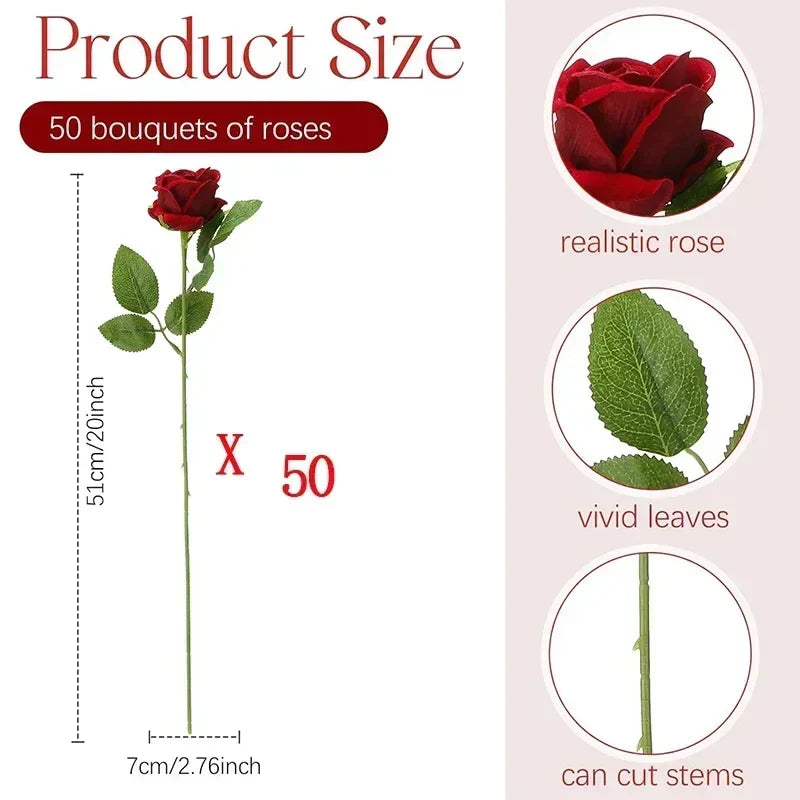 Velvet Artificial Rose Bouquet