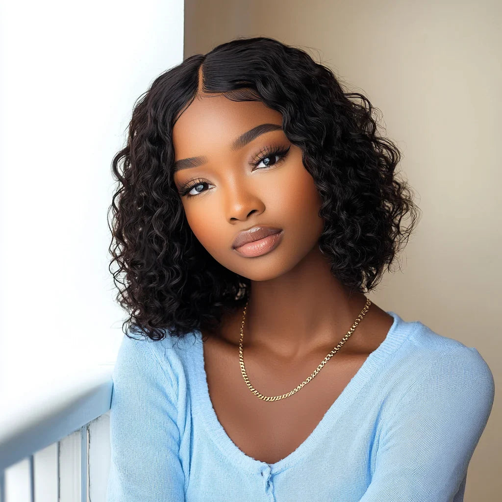 Sleek Short Curly Bob Wig