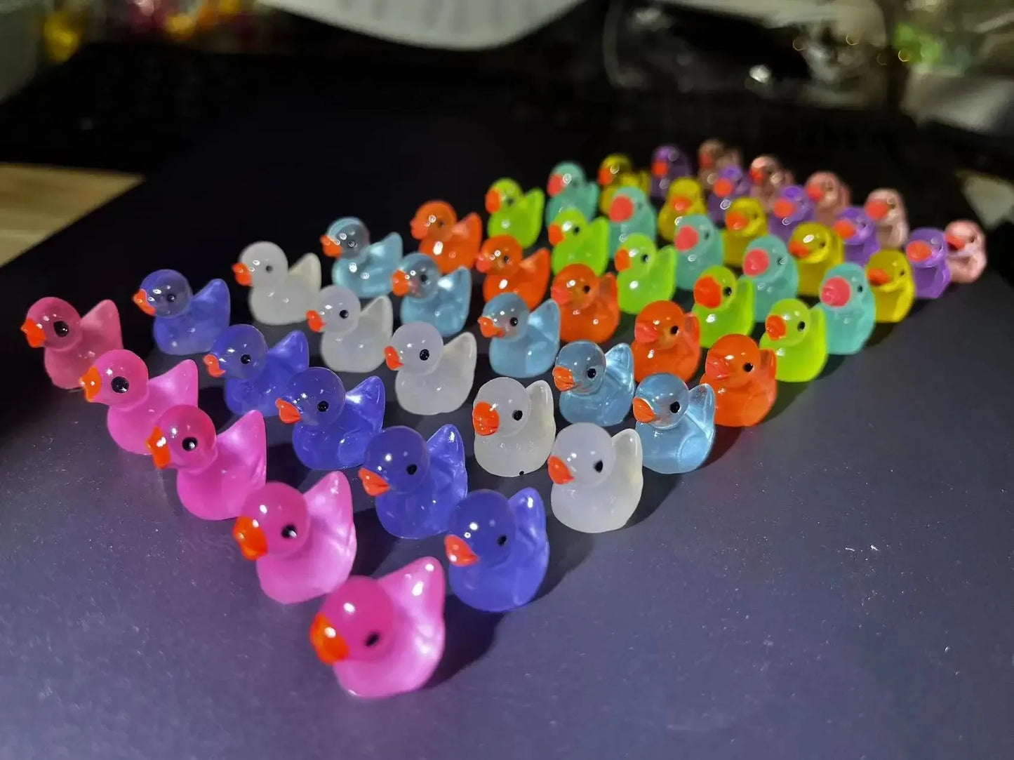 Glowing Mini Resin Duck Set