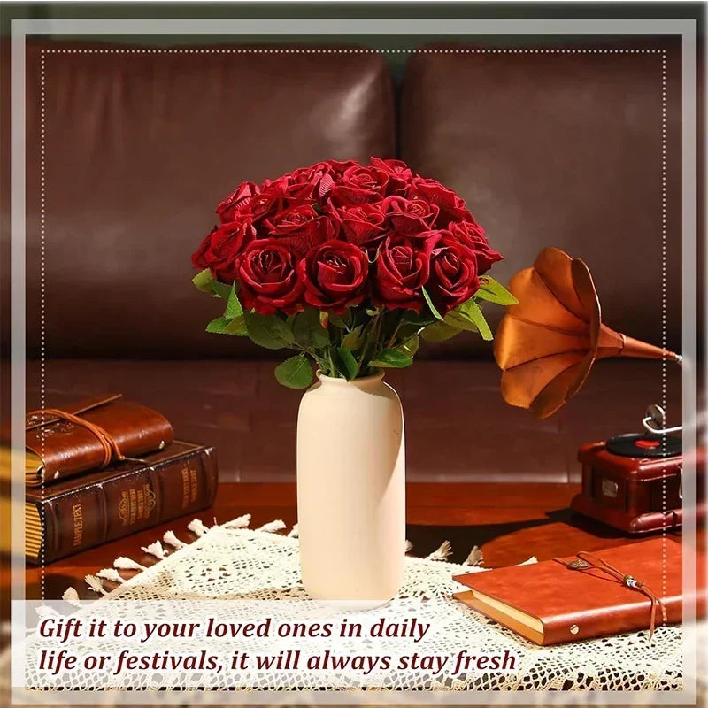 Velvet Artificial Rose Bouquet