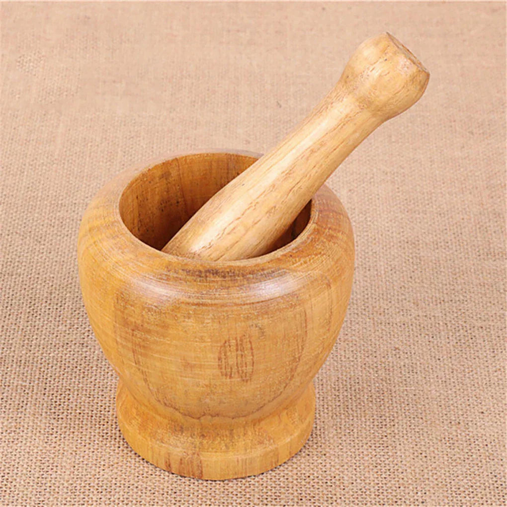 Wooden Mortar Pestle Set