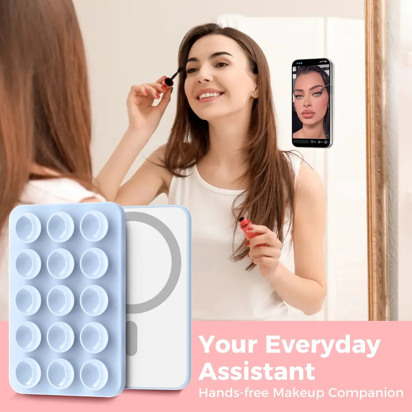Magnetic Silicone Suction Card Holder