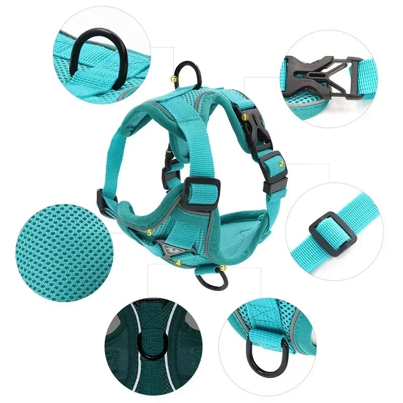 No Pull Reflective Harness Set