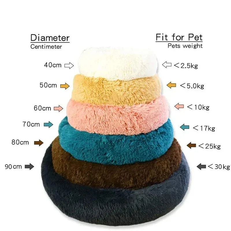 Round Plush Winter Pet Bed